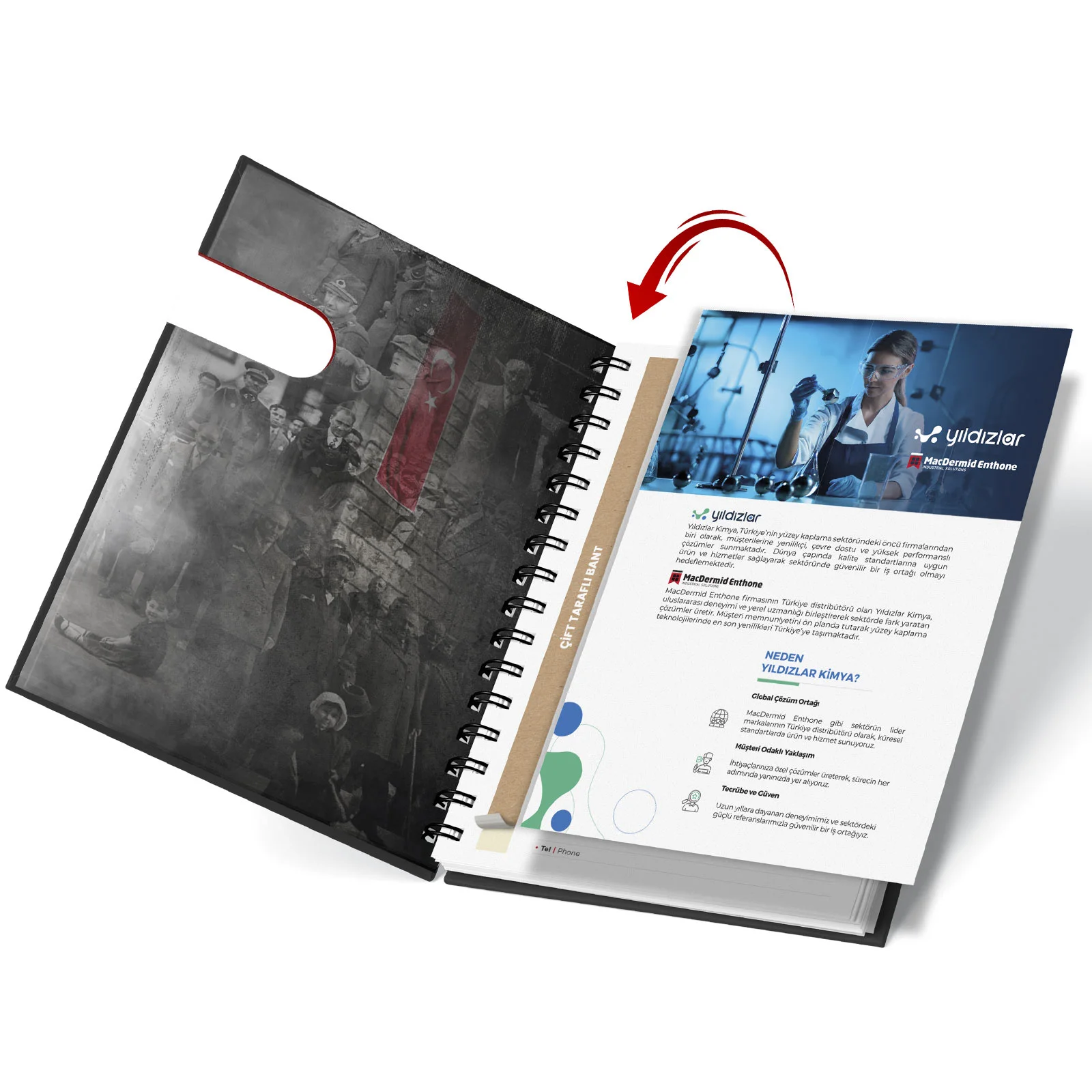 Parla Kuşe Mukavva Sıvama Spiralli Defter (15x21CM) – görsel 3